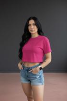 Cropped feminino oversize premium rosa pink 2222 Cropped feminino oversize premium rosa pink 2222