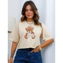 Cropped Feminino Oversized Be Happy Cropped Feminino Oversized Be Happy