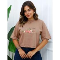 Cropped Feminino Oversized Floresça onde Deus te plantar - D22 Cropped Feminino Oversized Floresça onde Deus te plantar - D22