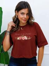 Cropped Feminino Oversized Floresça onde Deus te plantar - D22