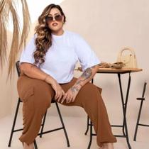 Cropped Feminino Plus Size Camiseta Curta E Estilosa Para Qualquer Ocasião