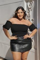 Cropped Feminino Plus Size sem alça Ajustável Blogueira Verão 2025