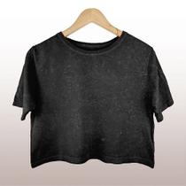 Cropped Feminino Preto Marmorizado - Tecido 100% Algodão Premium Cropped Feminino Preto Marmorizado - Tecido 100% Algodão Premium