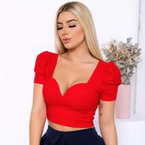 Cropped Feminino Princesa Manga Bufante