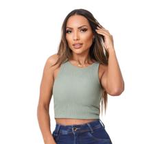 Cropped Feminino Regata Casual Moda Fashion