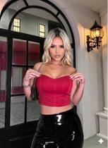 Cropped Feminino sem alça Estruturado Modelagem Corset Com Bojo Suplex