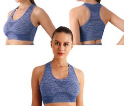 Cropped Feminino Top Fitness Esportivo Academia Treino Sem Costura Com Bojo