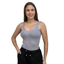 Cropped Feminino Tricô Modal Regatinha Macia Tendência Verão 2025