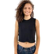 Cropped Feminino Tricot Modal Canelado Regatinha 262