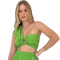 Cropped feminino viscose alça única top