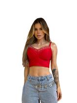 Cropped Festa Corset Paete Top Brilhos Feminino Decote V Alcinha