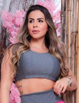 Cropped Fitness Feminino em Tecido Suplex sem Bojo para Academia e Treinos Funcionais