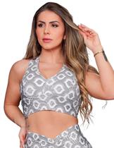 Cropped fitness feminino para academia estampado com bojo Cropped fitness feminino para academia estampado com bojo