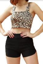 Cropped Fitness Oncinha