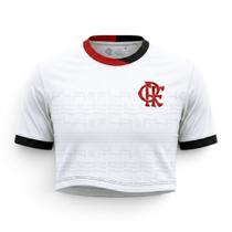 Cropped Flamengo Away Feminina Oficial Rubro-negro Betel - Cropped Flamengo Away Feminina Oficial Rubro-negro Betel -