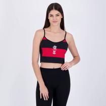 Cropped Flamengo Campo Feminino Vermelho e Preto