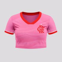 Cropped Flamengo Coral Feminino Rosa - Braziline