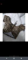 Cropped franzido animal print