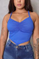 Cropped franzido com bojo