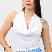 Cropped Frente Única Feminino Moderno De Amarrar Caimento Sofisticado Look Verão