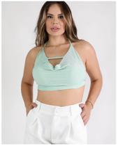 Cropped Frente Única Lurex Feminino Brilho com Amarração Tamanho Único Cropped Frente Única Lurex Feminino Brilho com Amarração Tamanho Único