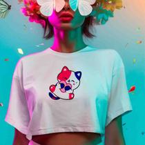 Cropped GATO Bissexual - Branco - Preto - LGBT Cropped GATO Bissexual - Branco - Preto - LGBT