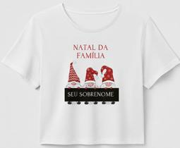 Cropped Gnomos da Família Personalizável O Charme Natalino com Seu Sobrenome
