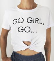 Cropped Go Girl, Go Amarrar Feminino 100% Algodão Blufera Jeans 21726-2