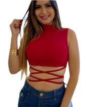Cropped Gola Alta Com Tiras Cropped Gola Alta Com Tiras