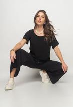 Cropped Gola Canoa Viscolinho Preto Salvatore