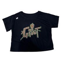 Cropped Groot Guardiões da Galáxia Blusa Blusinha Camiseta Baby Look Feminina Sf626