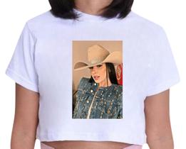 Cropped Infantil Blusa Manga Curta Estampa Ana Castela Boiadeira Sertanejo