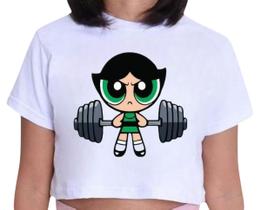 Cropped Infantil Blusa Manga Curta Estampa Meninas Poderosas Docinho Geek