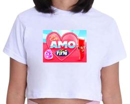 Cropped Infantil Blusa Top Amo Fini Club Meninas Camisa Divertido Fun Cropped Infantil Blusa Top Amo Fini Club Meninas Camisa Divertido Fun