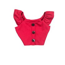Cropped Infantil Canelado Modinha Blogueira Meninas Estilosa