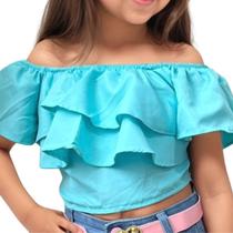 Cropped Infantil De Babados para Meninas - Ombro A Ombro -jessy Cropped Infantil De Babados para Meninas - Ombro A Ombro -jessy