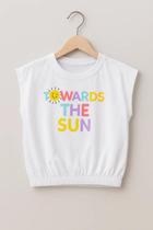 Cropped Infantil Feminina Branco Towards The Sun Alenice