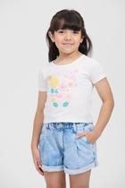 Cropped Infantil Feminina Com Estampa Flores - Toys