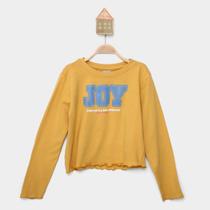 Cropped Infantil Hering Kids Cropped Manga Longa Estampado