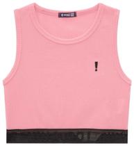 Cropped infantil malha canelada pink - baby pequeninos