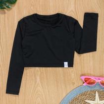 Cropped Infantil para Praia e Piscina com Proteção UV Preto
