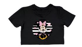 Cropped Infantil Roupa Minie Blusinha Manga Curta Delicada Casual Looks Modinha Verão Leve