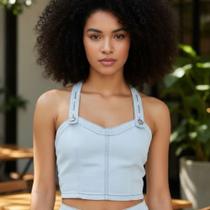 Cropped Jeans Com Recortes - Enfim Cropped Jeans Com Recortes - Enfim