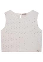 Cropped Juvenil Branco Strass Menina Vic Vicky Cropped Juvenil Branco Strass Menina Vic Vicky