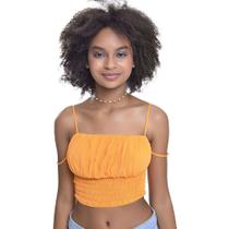 Cropped Juvenil Feminino Amofany Com Alça Dupla - LARANJA - G