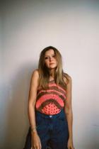 Cropped Karla marrom e rosa