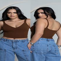 Cropped Lara Alça Dupla Moda Blogueira