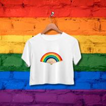 Cropped Leque - Bandeira Orgulho - Branco - Preto - LGBT - Lojas Áurea
