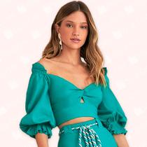 Cropped Linho Busto Torcido - Moda Casual Chic