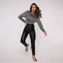 Cropped Lurex Manga Longa